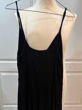 Mossimo Black Ribbed Sleeveless Mini Dress | Flowy Slip Dress Medium